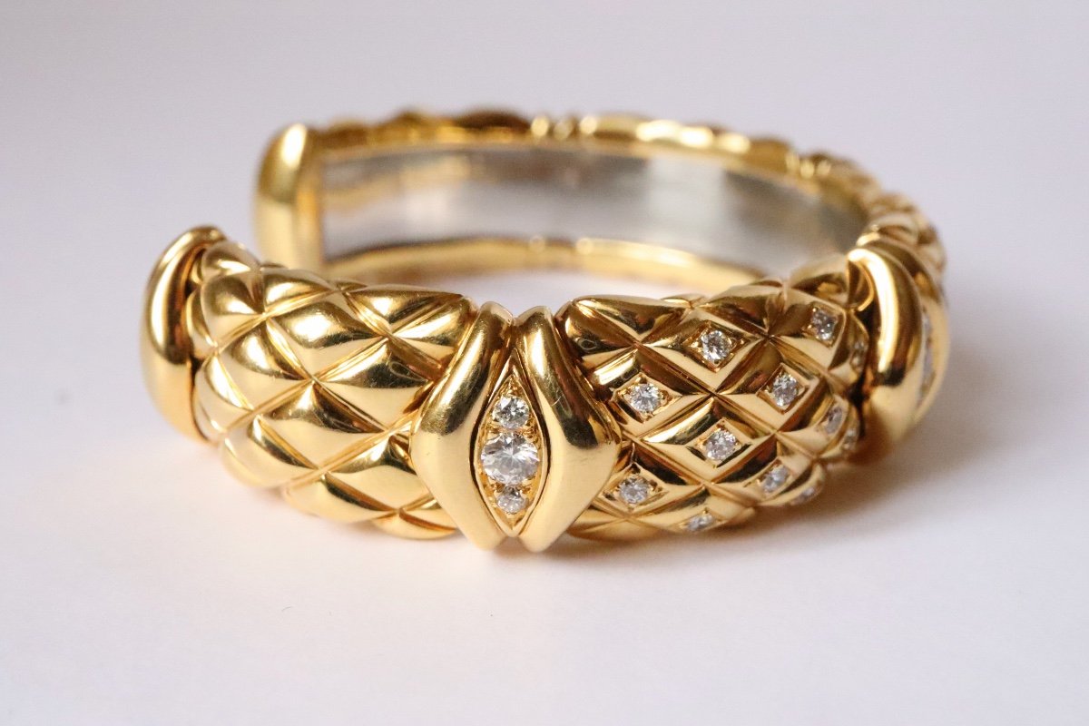 Mauboussin Semi-rigid Bracelet In 18kt Yellow Gold And Diamonds-photo-6