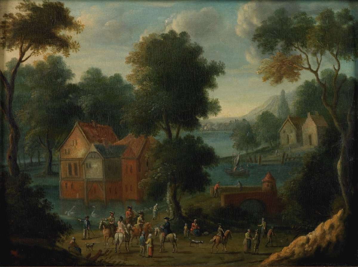 Maximilian Blommaerdts Attributed To, Animated River Landscape-photo-2