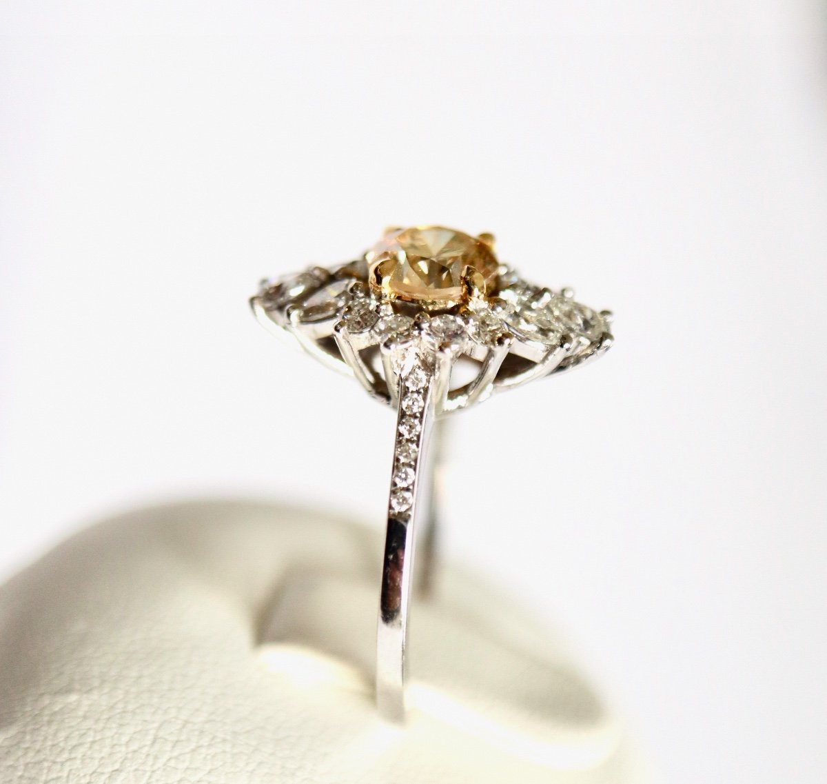 Diamond Shaped Gold And Diamond Ring-photo-3