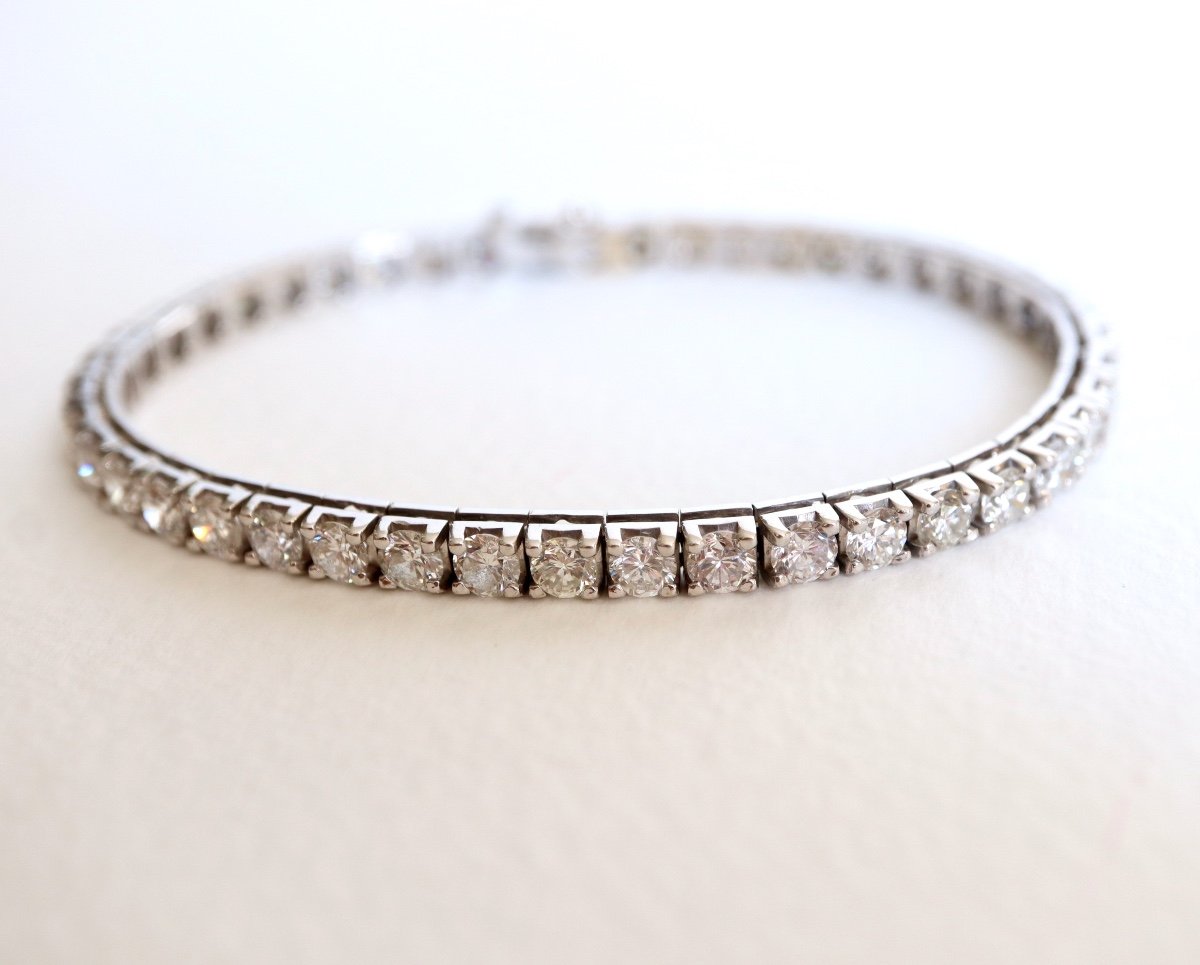 Line Bracelet In 18-karat White Gold And Diamonds Approx. 8.5 To 9 Carats-photo-5