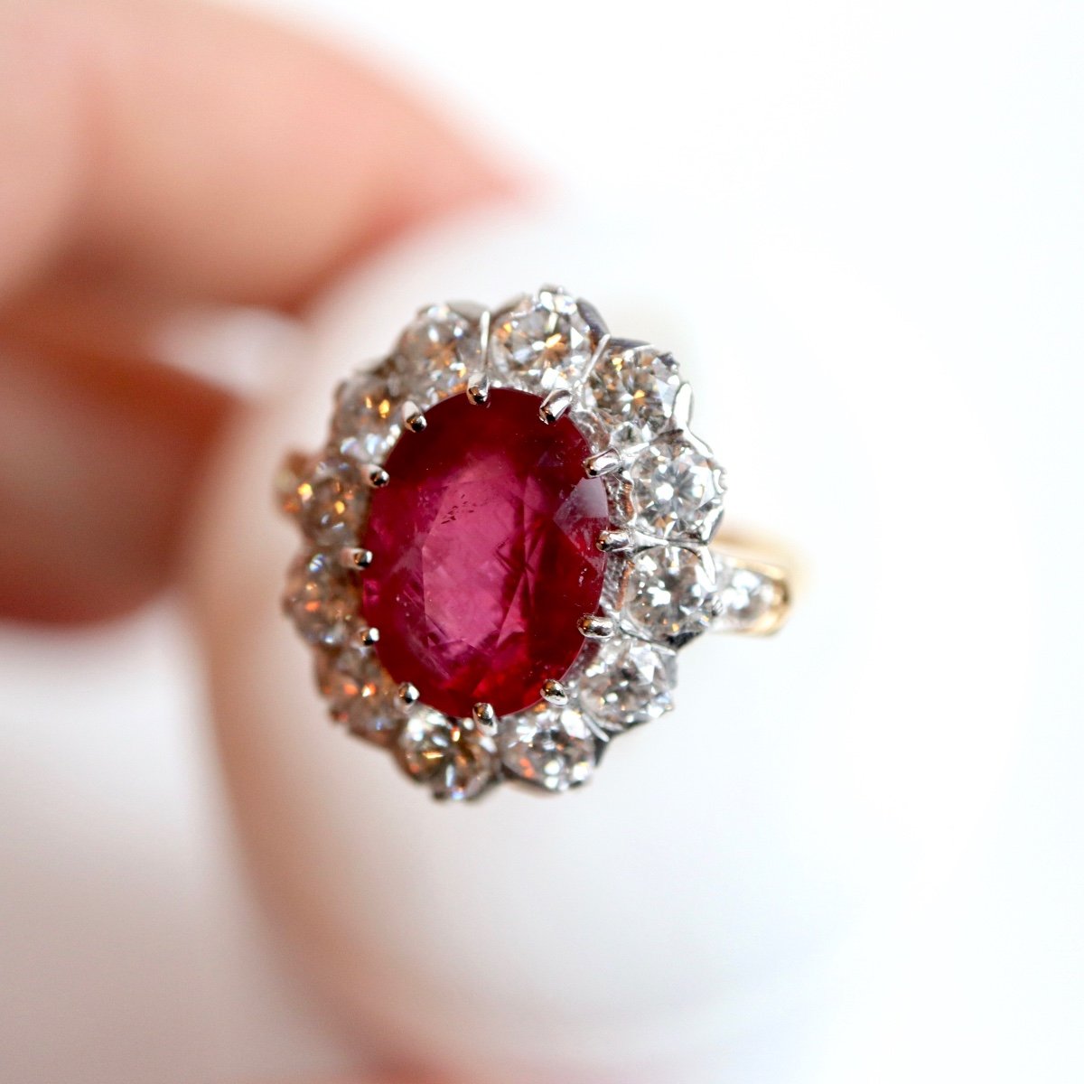 Bague Pompadour Rubis 5,12 carats et diamants-photo-2