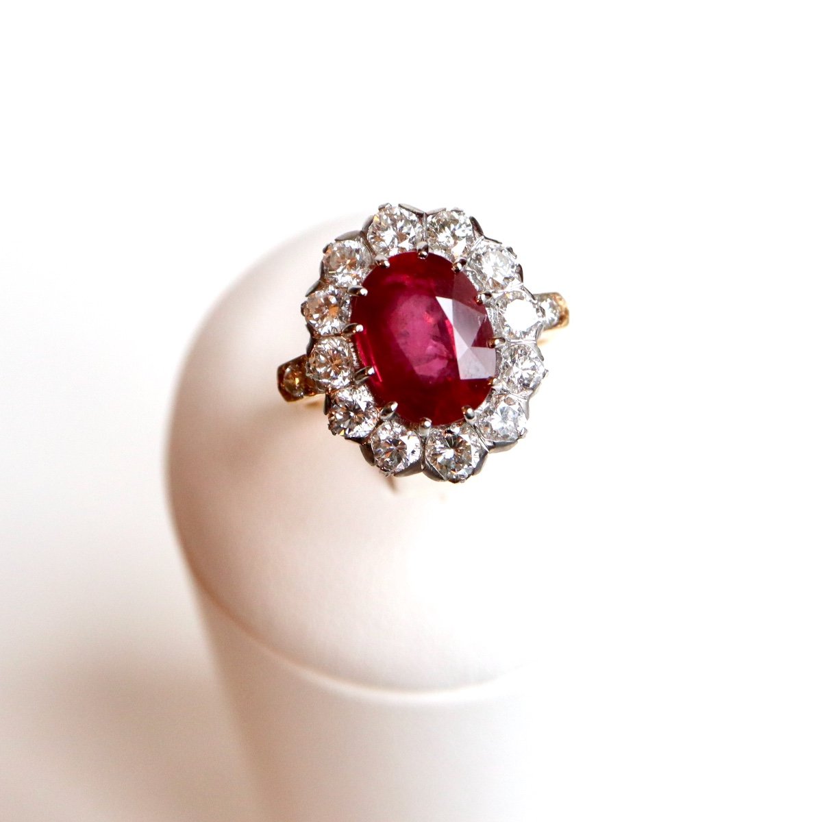 Bague Pompadour Rubis 5,12 carats et diamants-photo-4