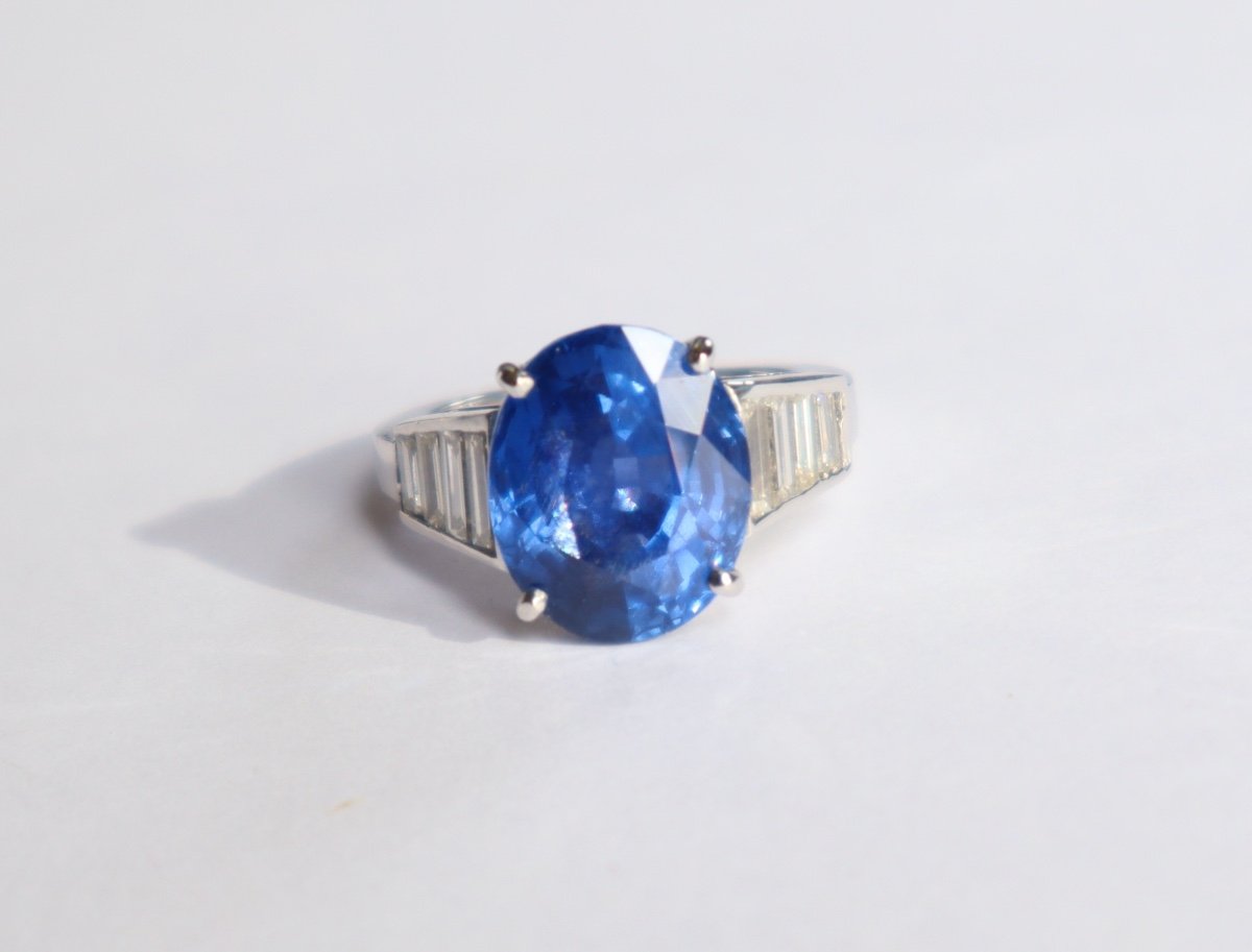 Bague Saphir Non Chauffé Plus De 10 Carats-photo-2