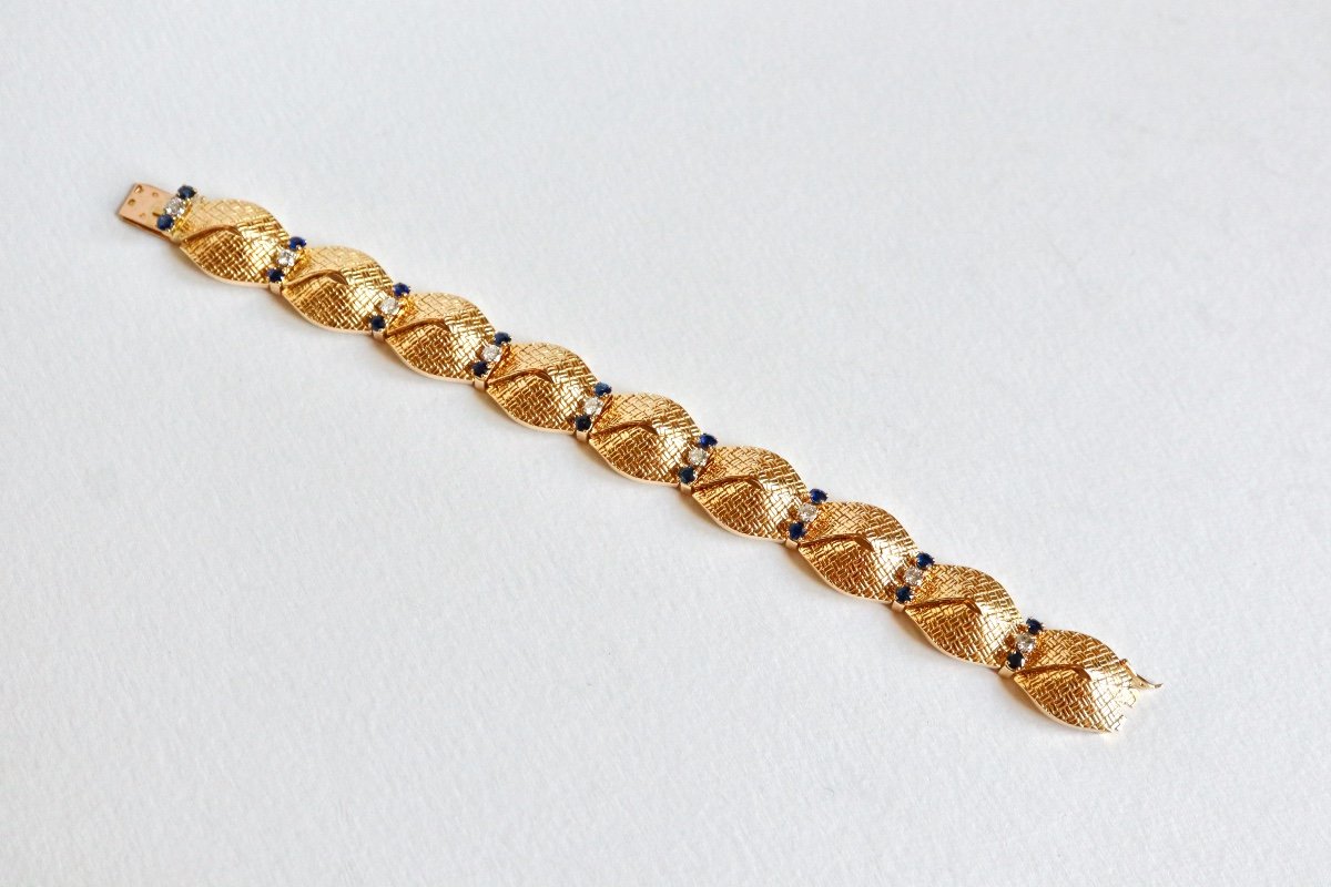 Boucheron Bracelet Ancien 1960 Or Et Saphirs-photo-3