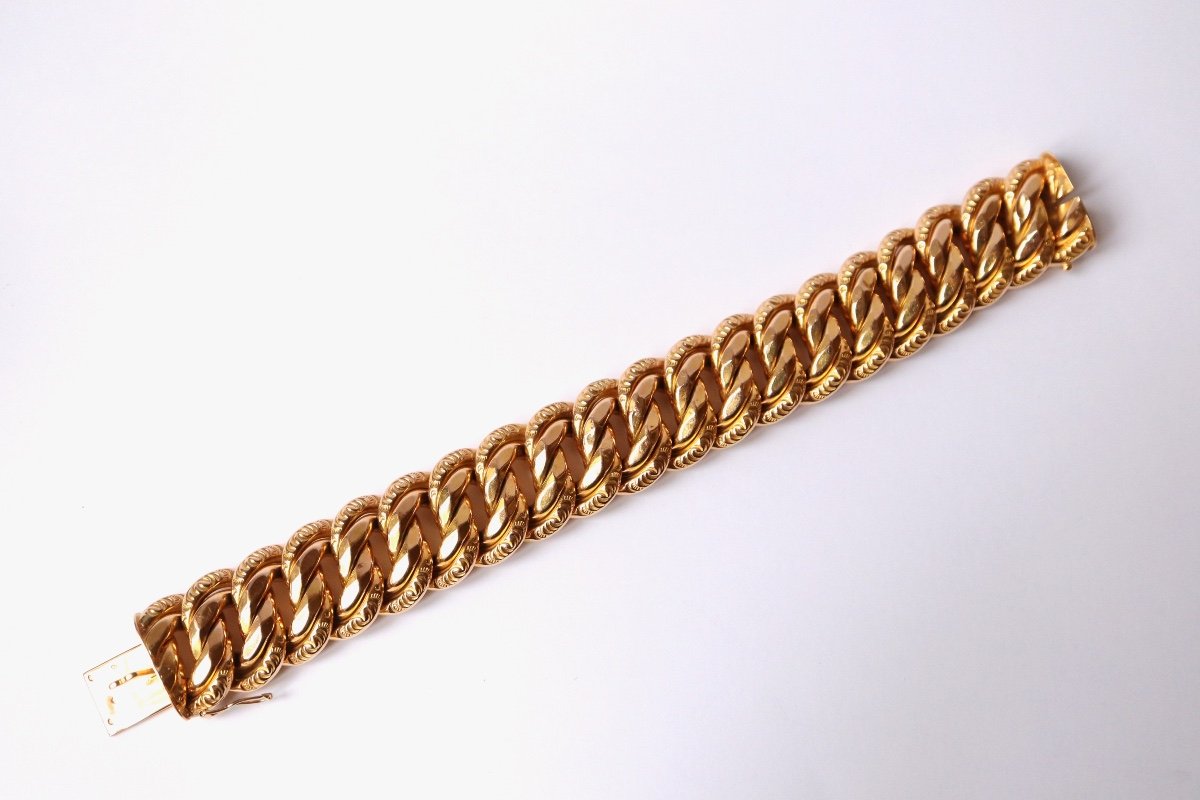 American Mesh Bracelet Circa 1960 Hammered-photo-2