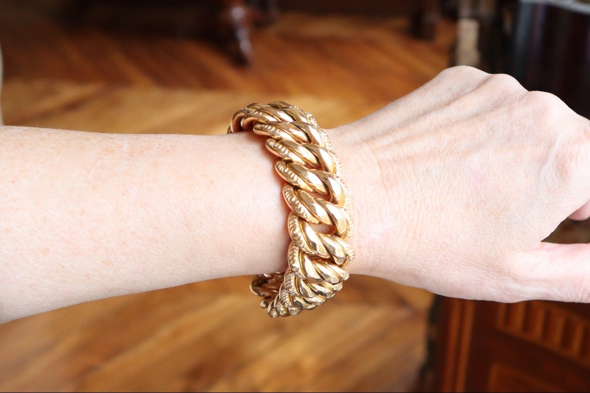 American Mesh Bracelet Circa 1960 Hammered-photo-4