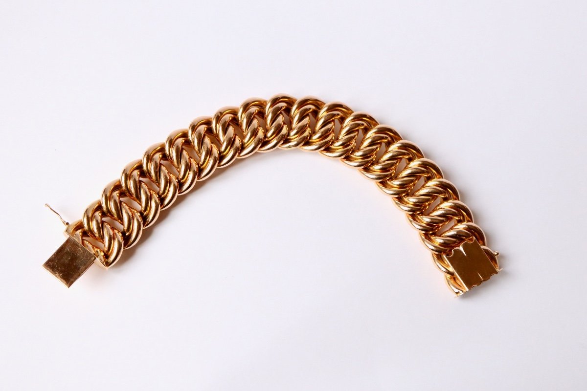 American Mesh Bracelet Circa 1960 Hammered-photo-2