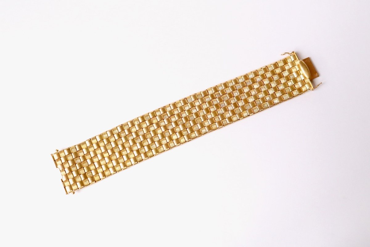 18k Gold Braided Cuff Bracelet-photo-2