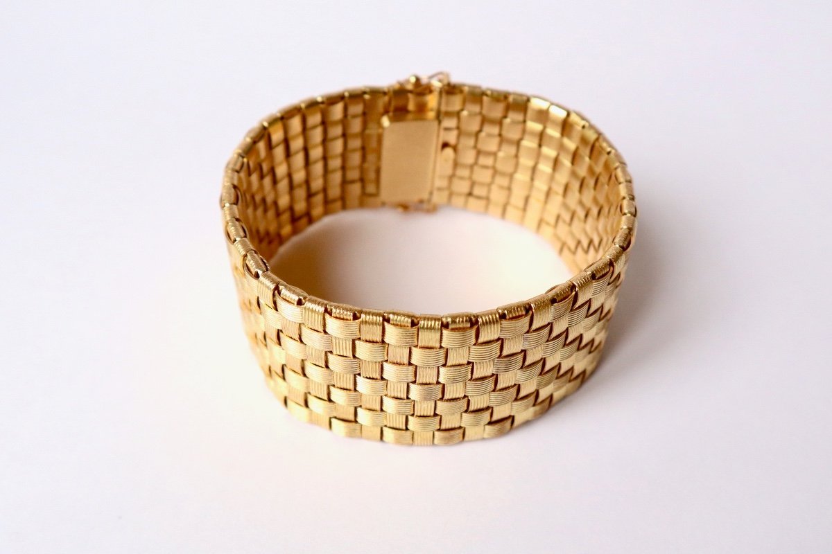 18k Gold Braided Cuff Bracelet-photo-1