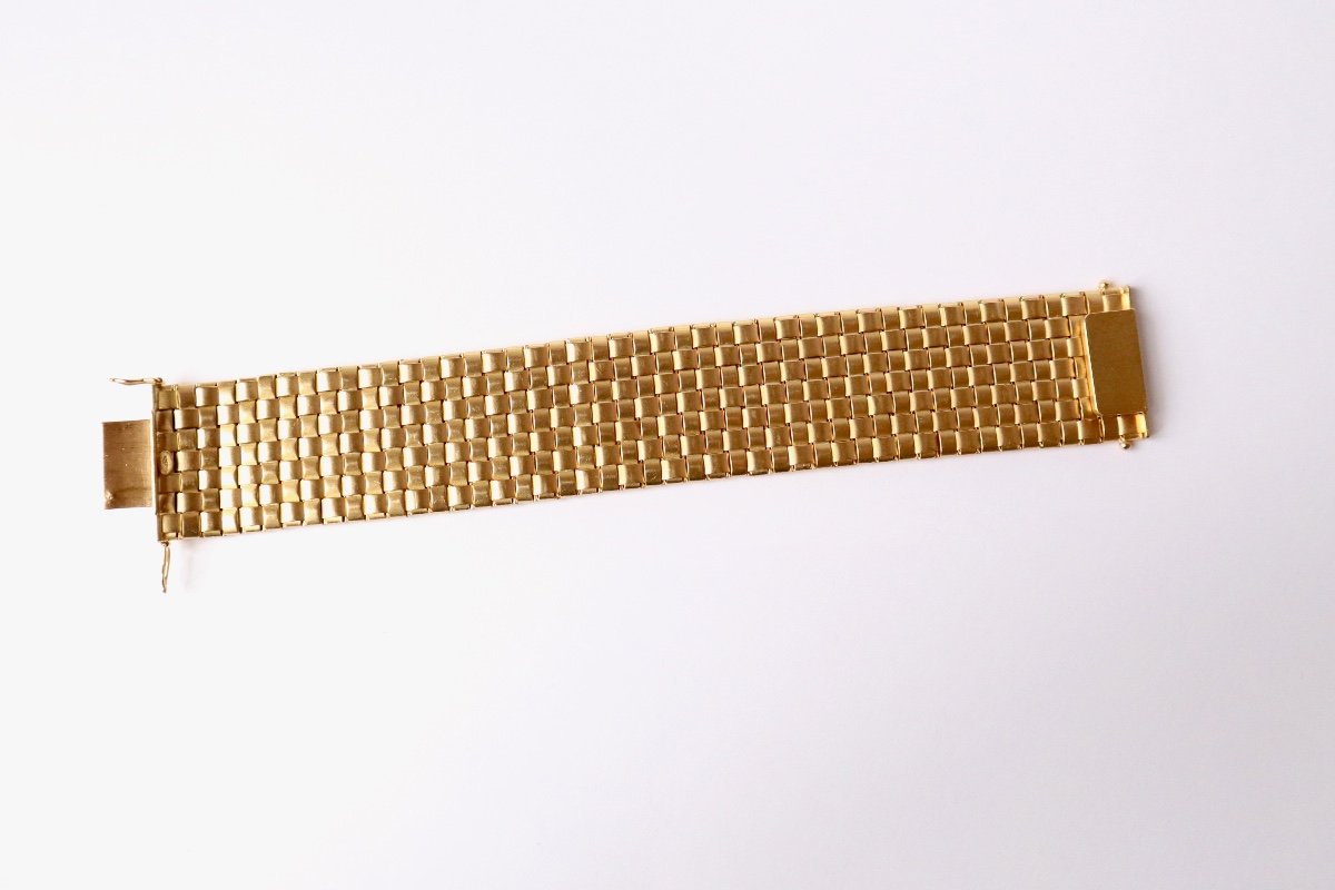 18k Gold Braided Cuff Bracelet-photo-3