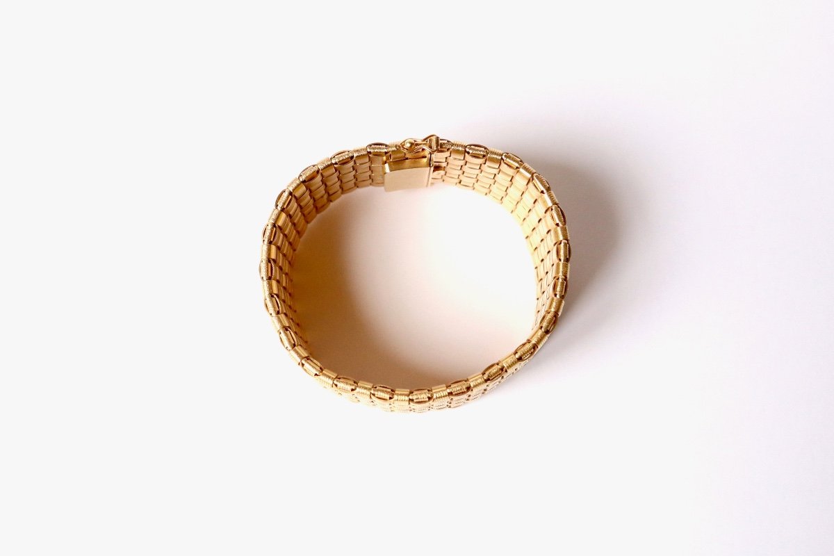 18k Gold Braided Cuff Bracelet-photo-7