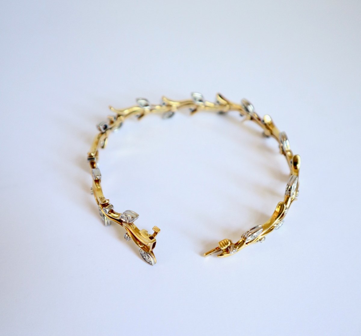 Tiffany's Bracelet In Yellow Gold, Platinum And Diamonds-photo-6