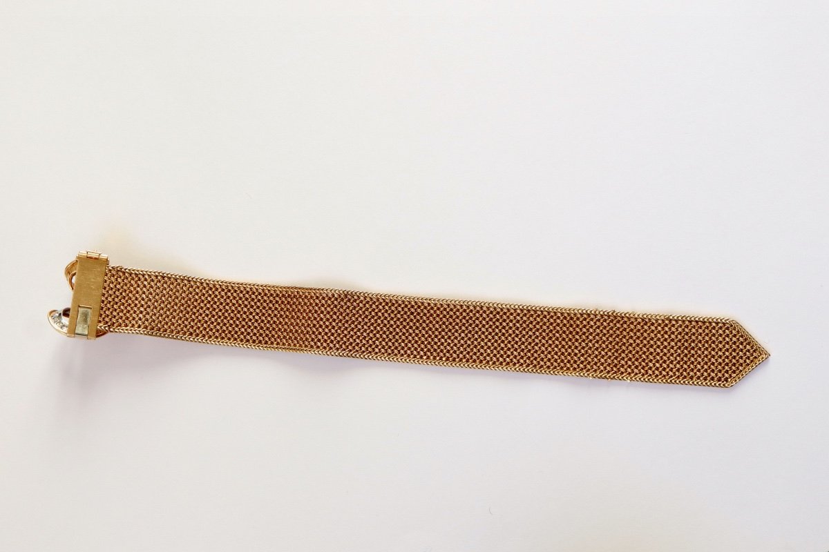 Belt Ribbon Bracelet 1950 18k Gold And Diamonds-photo-3