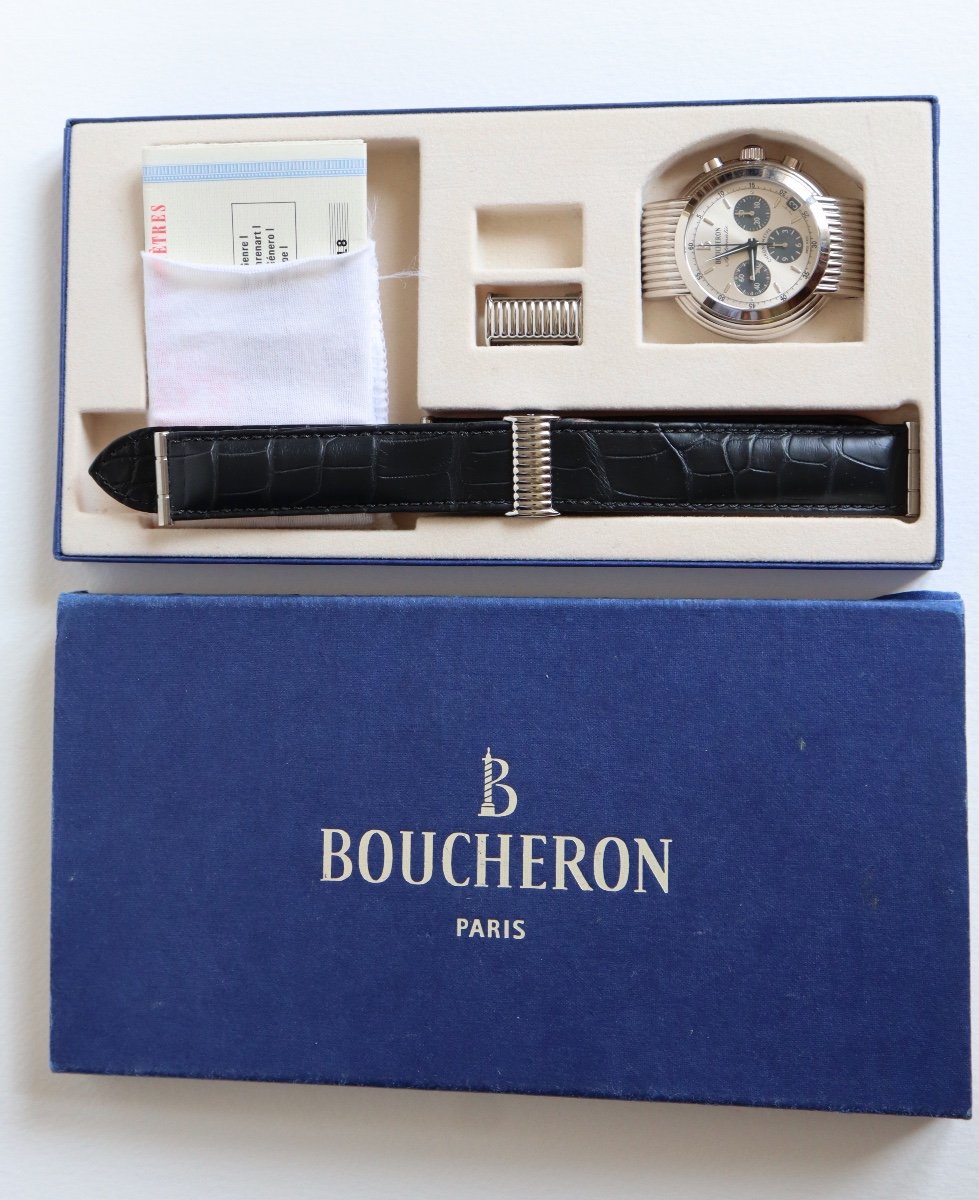 Boucheron Men's Solis 18k White Gold Watch-photo-4