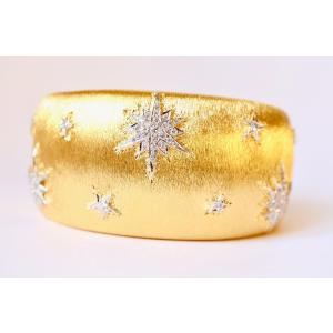 Gold And Diamond Cuff Bracelet