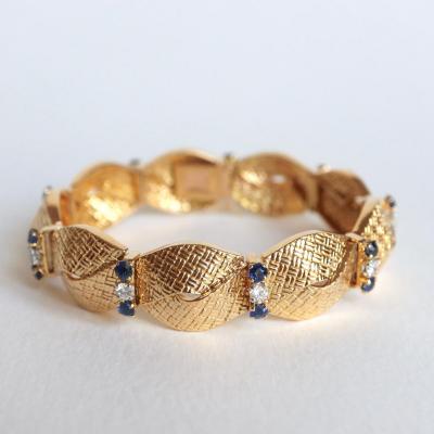 BOUCHERON Bracelet Or Jaune Saphirs Et Diamants