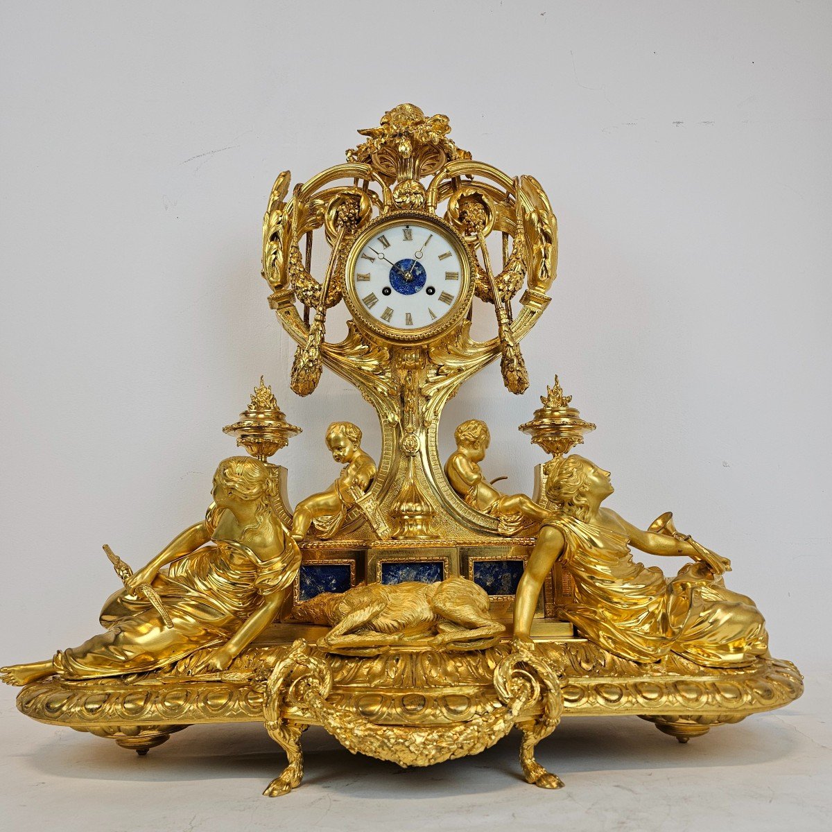 Mantel Clock, Bronze Dore Napoleon III-photo-6