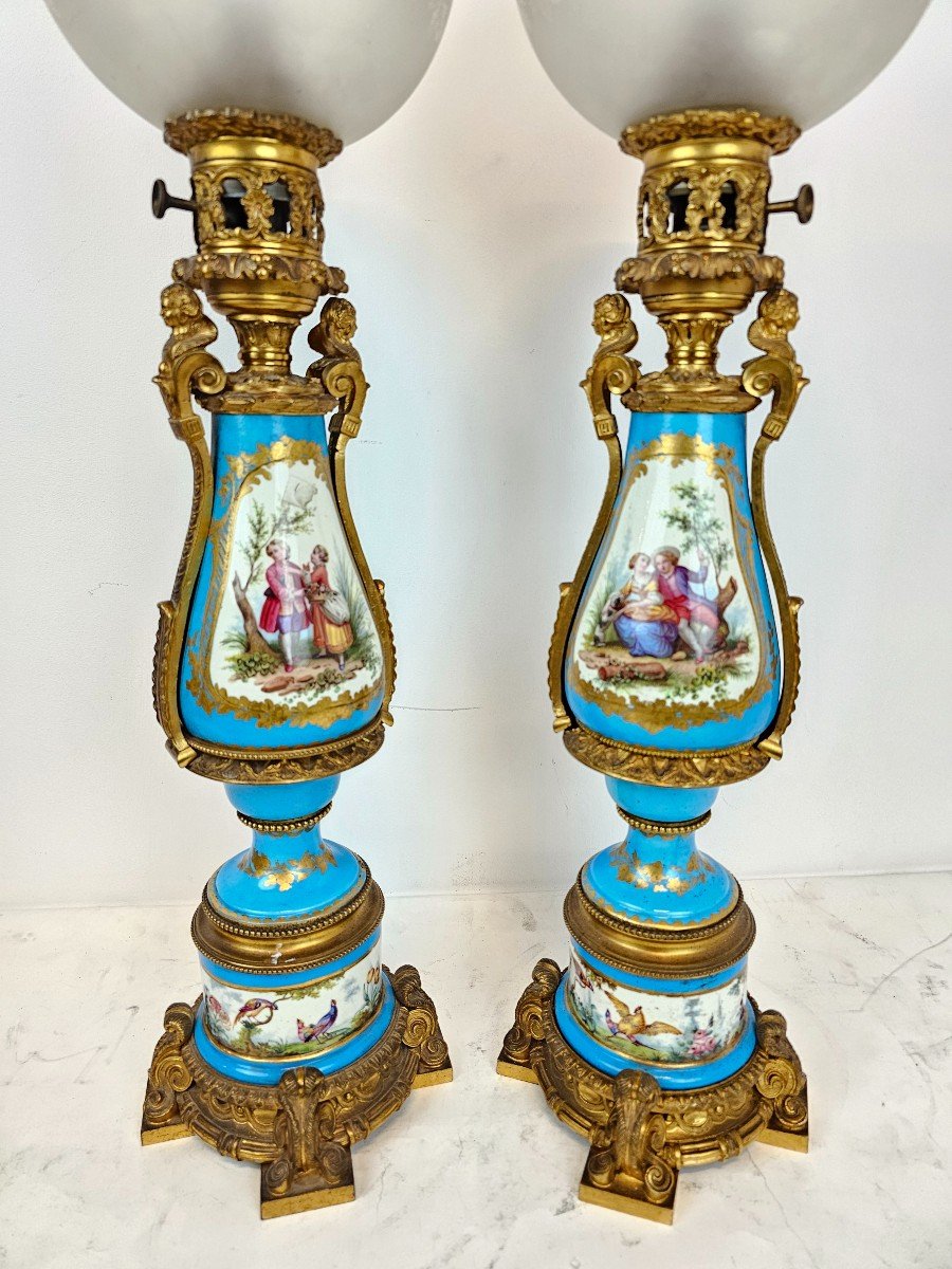 A Pair Of Sevres Lamps-photo-4