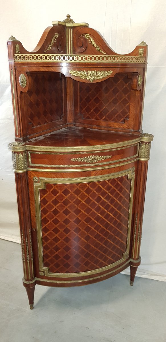 Angle Cabinet In The Louis XVI Style End XIX.