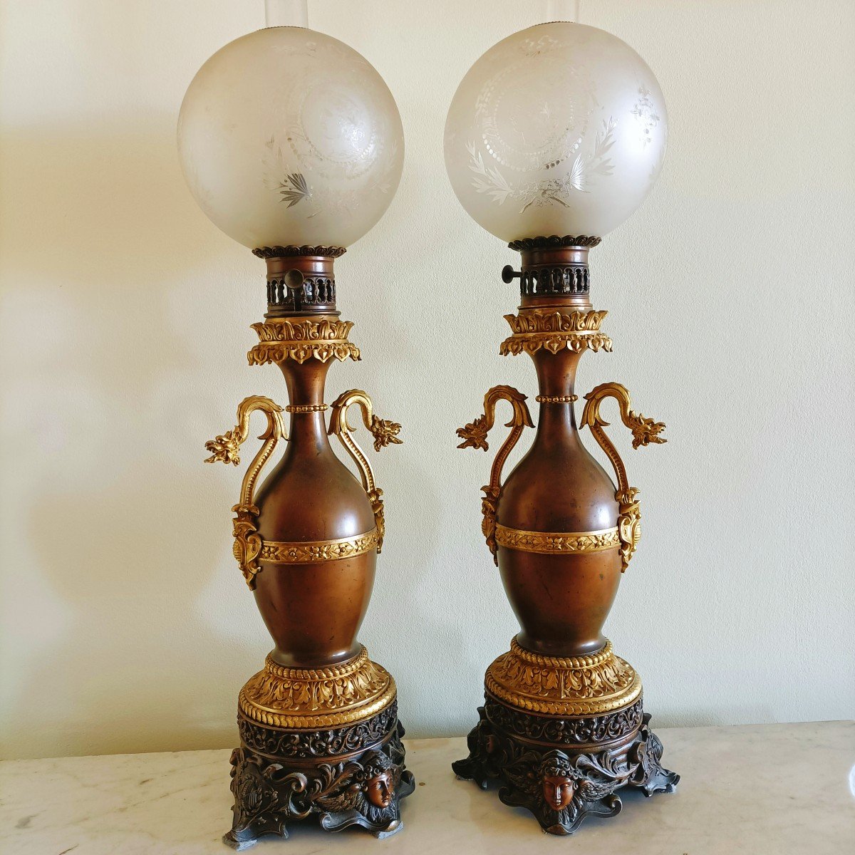 A Pair Of Lamps 1840-1850