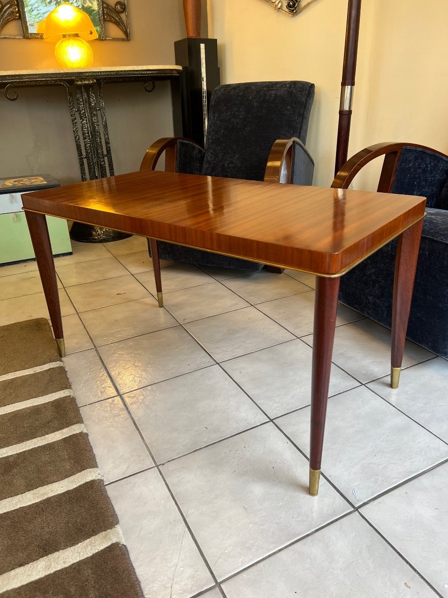 Art Deco Coffee Table By Coene “voltaire” Model In Iroko Wood (art Deco Tables 1930)-photo-3