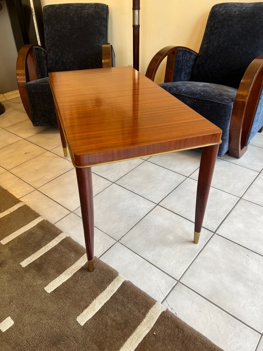 Table Basse  Art Déco De Coene Modèle « Voltaire »  En Bois D’iroko ( Tables Art Deco 1930 ) -photo-1