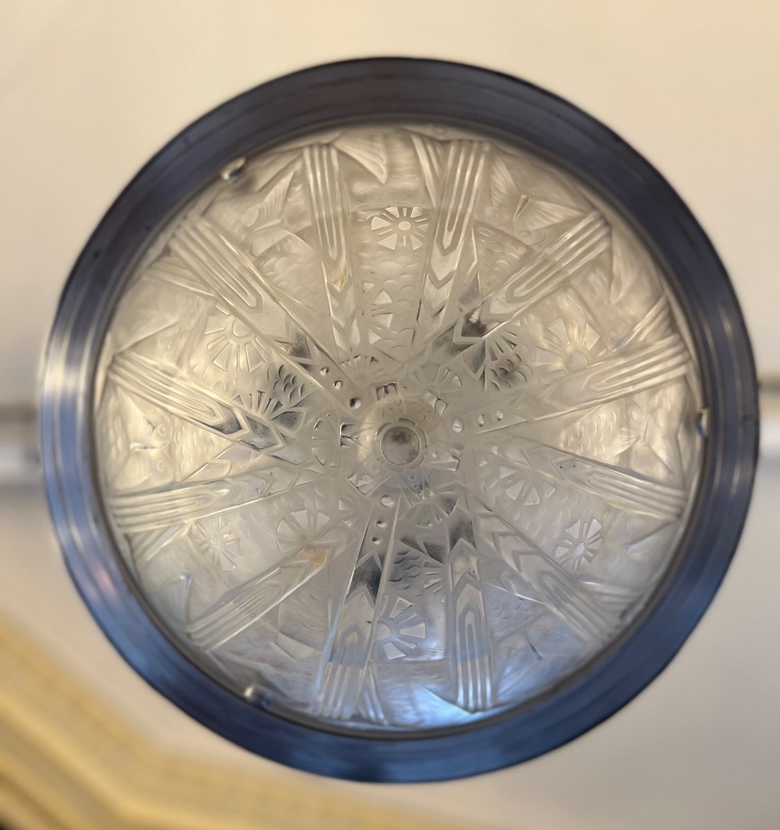 Splendid Art Deco Ceiling Light Signed Müller Frères Lunéville (art Deco Ceiling Lights 1930)-photo-8