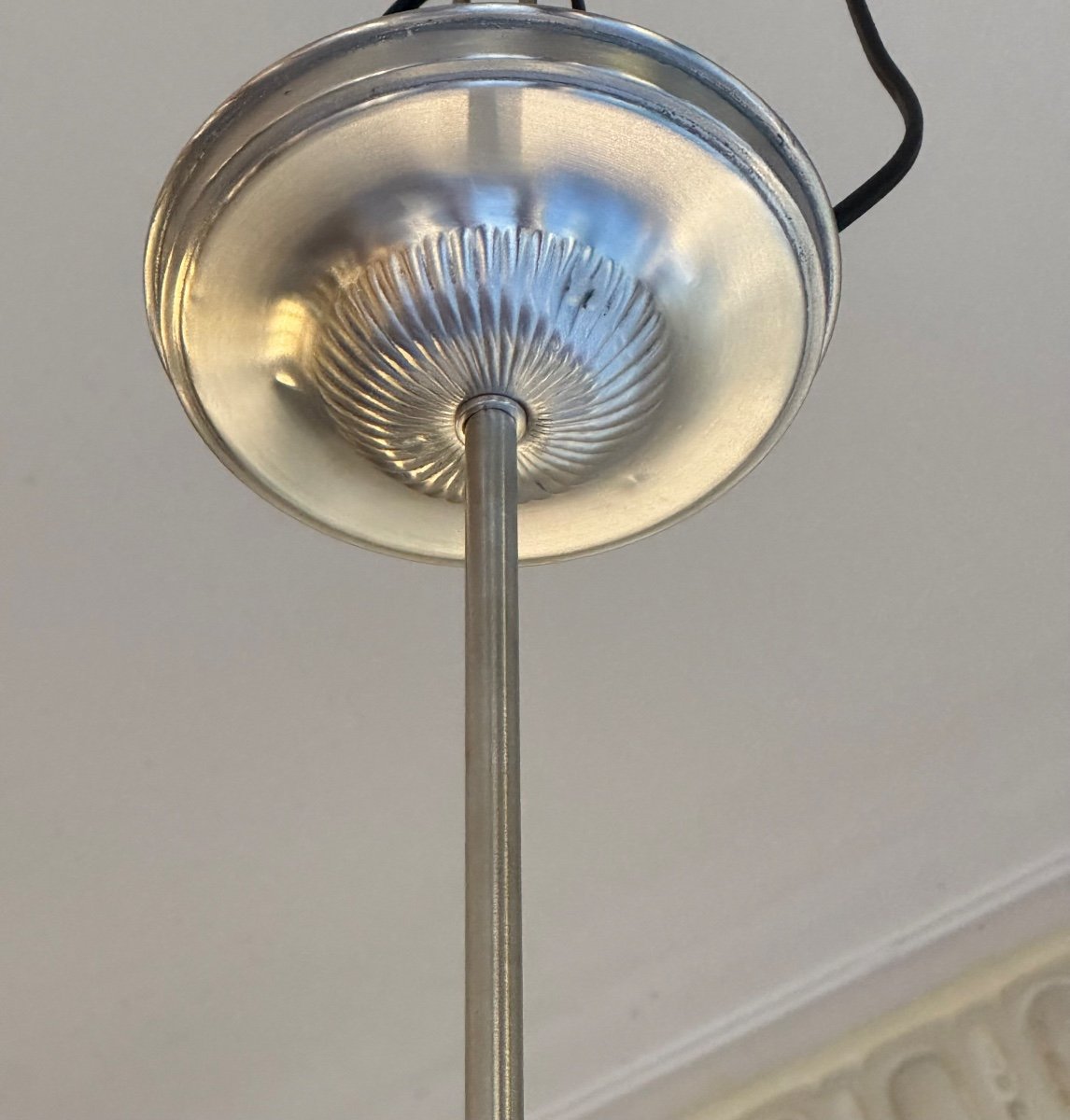 Art Deco Suspension / Ceiling Light “boule” Genet & Michon France (art Deco Chandelier 1930) -photo-4