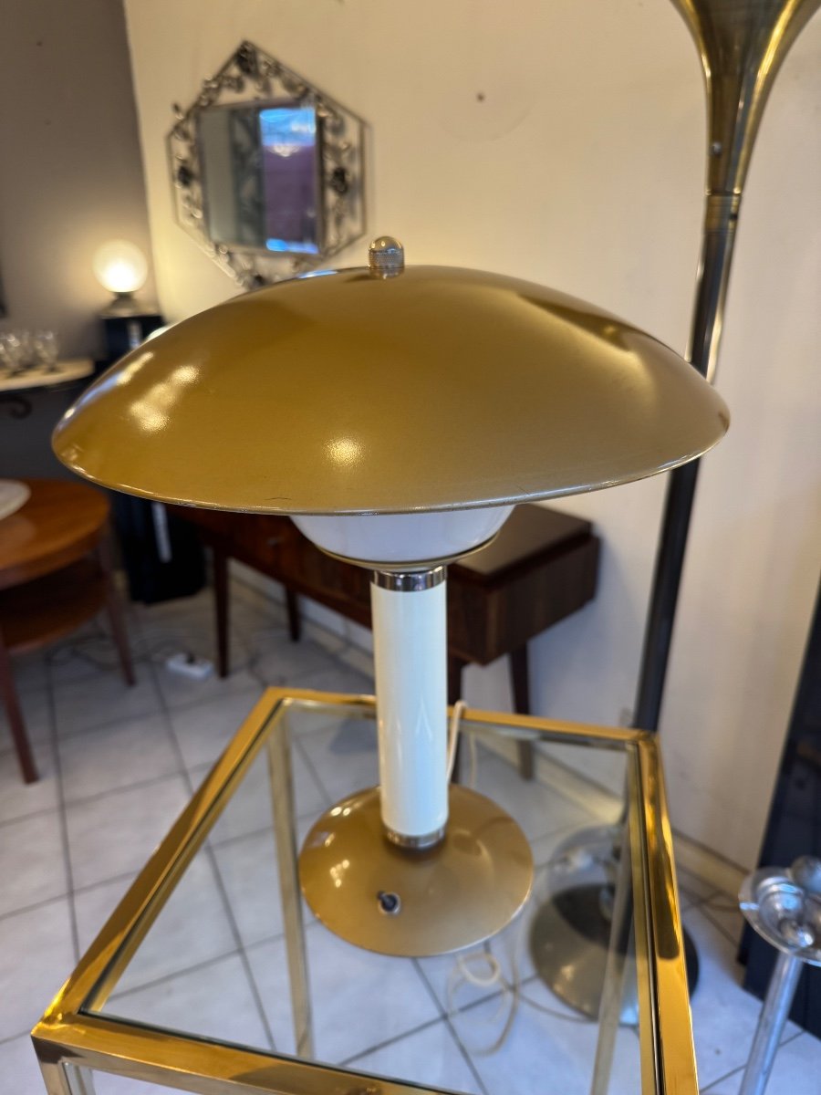 Superbe Lampe Art Déco Jumo 350 / Fin Des Années 40 / Métal Et Perspex ( Lampes Art Deco 1930 )-photo-7