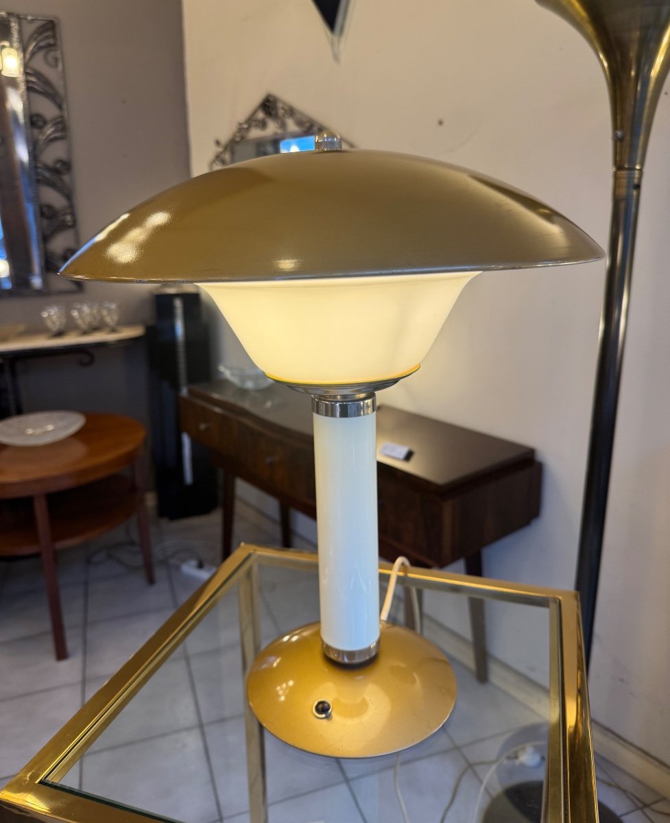 Superbe Lampe Art Déco Jumo 350 / Fin Des Années 40 / Métal Et Perspex ( Lampes Art Deco 1930 )