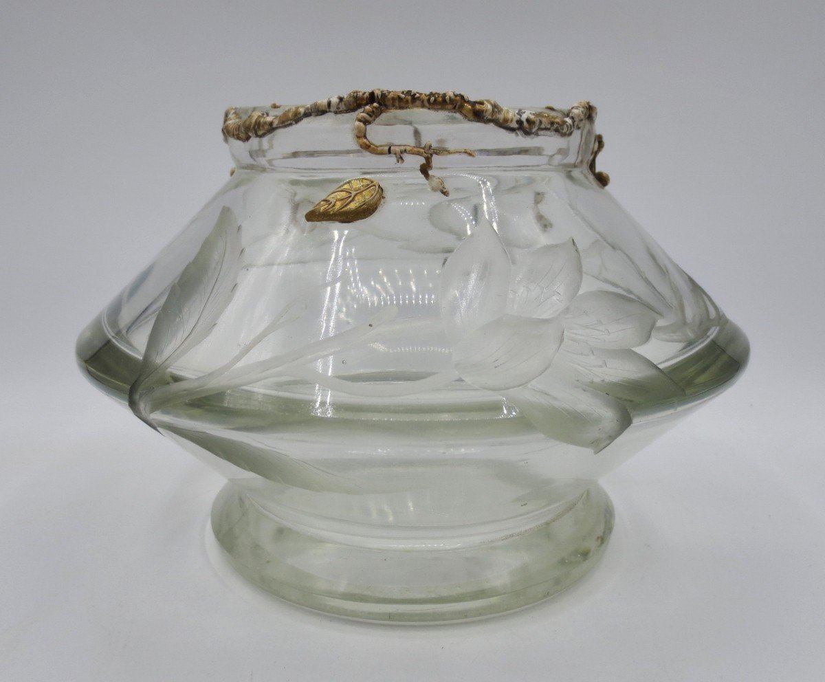 Art Nouveau Crystal Vase, Late 19th Century.