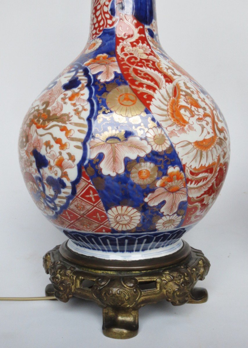 Paire De Lampes Imari, XIXe Siècle. -photo-4