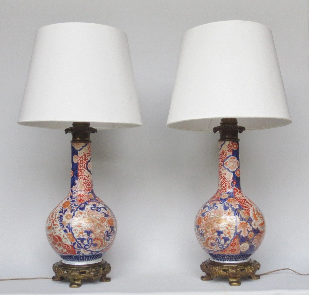Pair Of Imari Lamps, 19th Century.