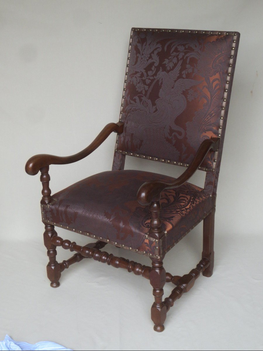 Paire De Fauteuils, époque Louis XIV. -photo-4