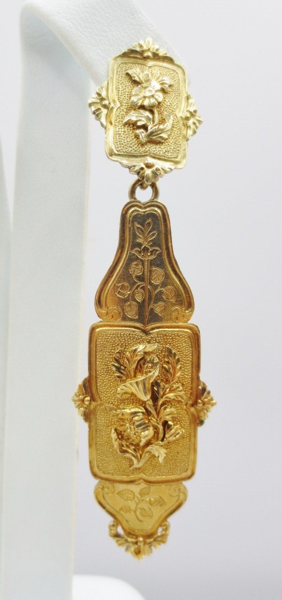 Earrings, In Gold, Around 1830.-photo-2