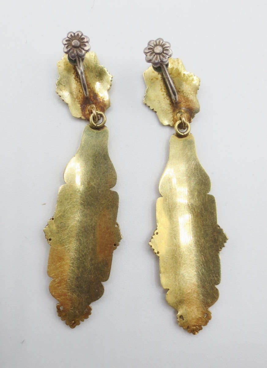 Earrings, In Gold, Around 1830.-photo-6