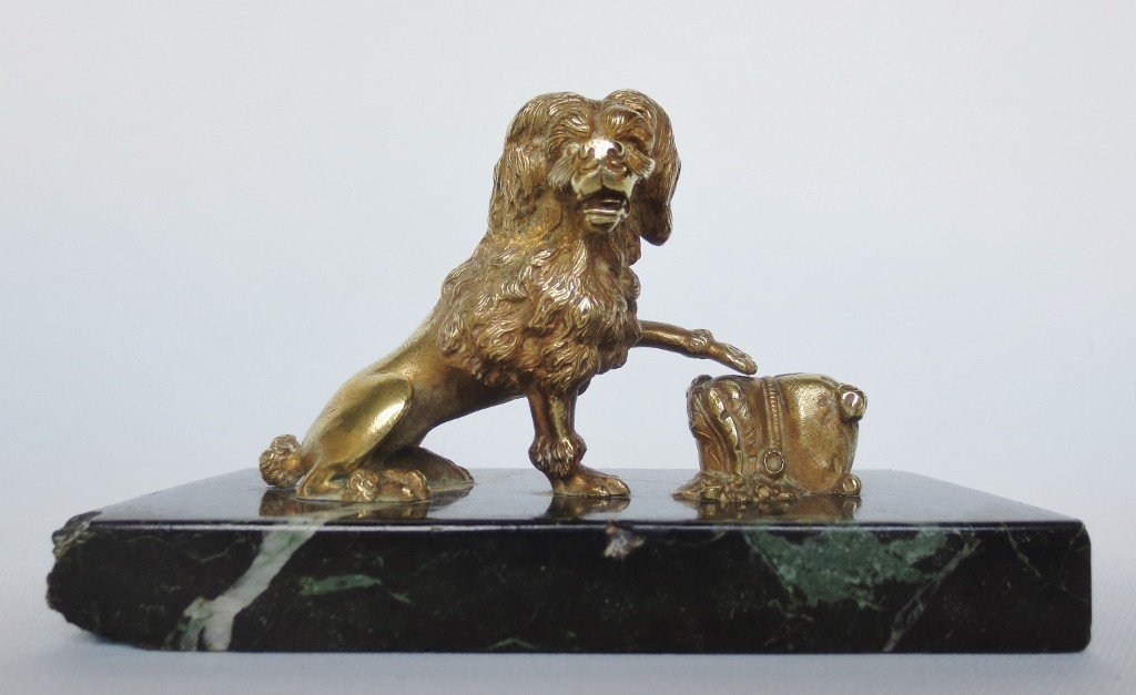 Chien En Bronze XIXe Siècle.