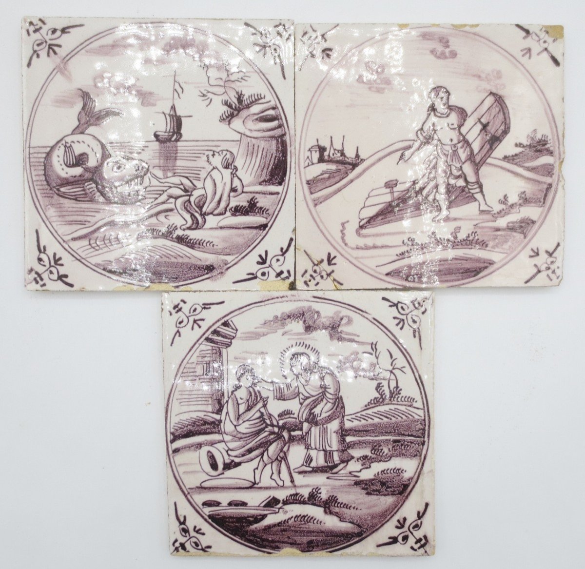 Twelve Earthenware Tiles, Delft 18th Century.-photo-2