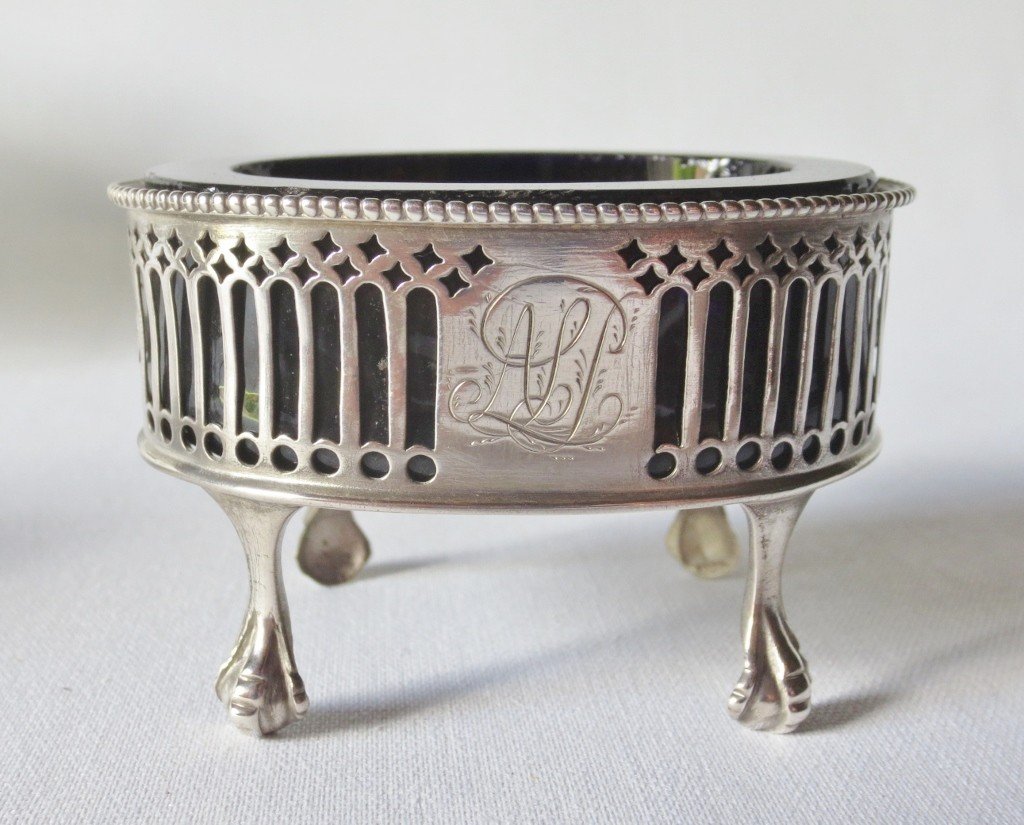 Salt Cellars In Silver Early 19th Century.-photo-2