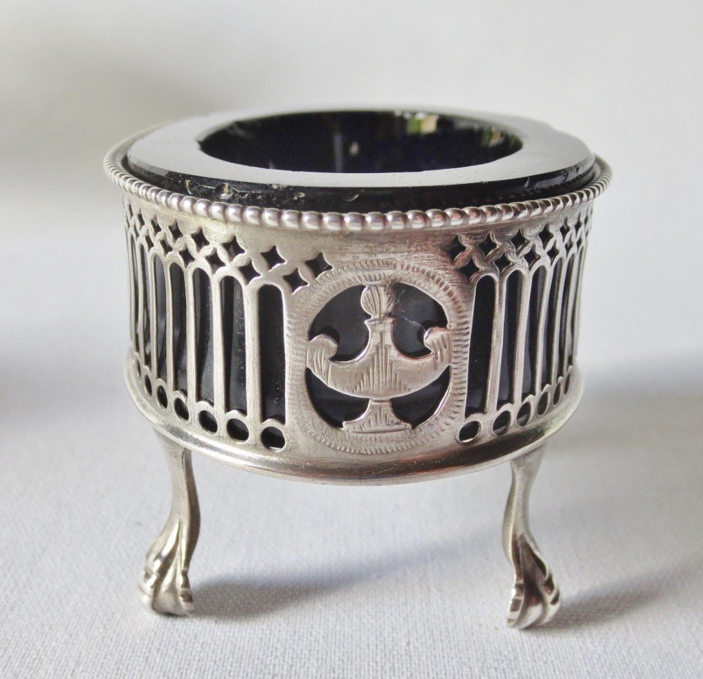 Salt Cellars In Silver Early 19th Century.-photo-3