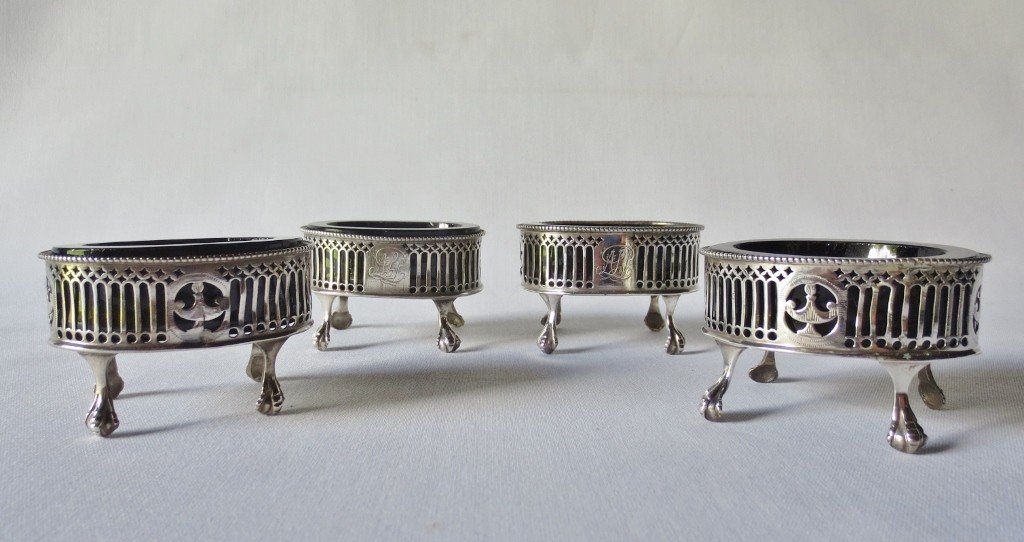 Salt Cellars In Silver Early 19th Century.-photo-5