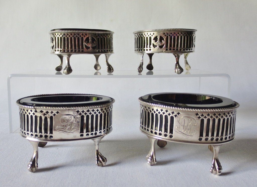 Salt Cellars In Silver Early 19th Century.-photo-6