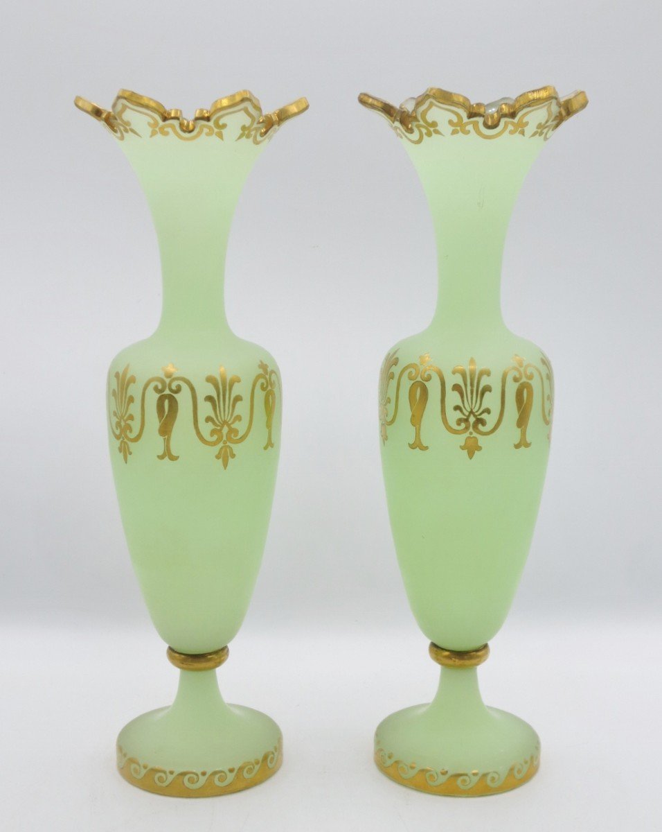 Vases En Opaline, XIXe Siècle. -photo-4