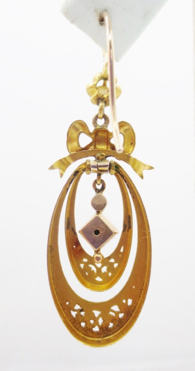 Boucles d'Oreilles En Or, Circa 1880, -photo-3