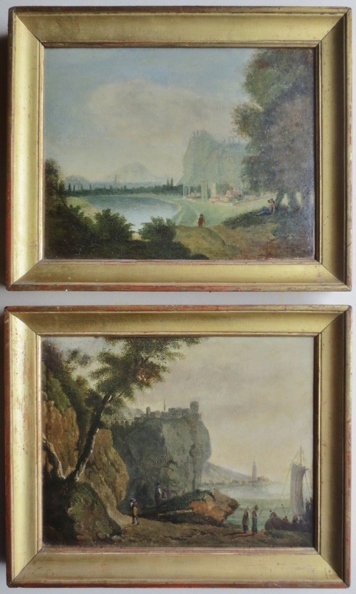 Pair Of Italian Landscapes, Late 18th Century.  