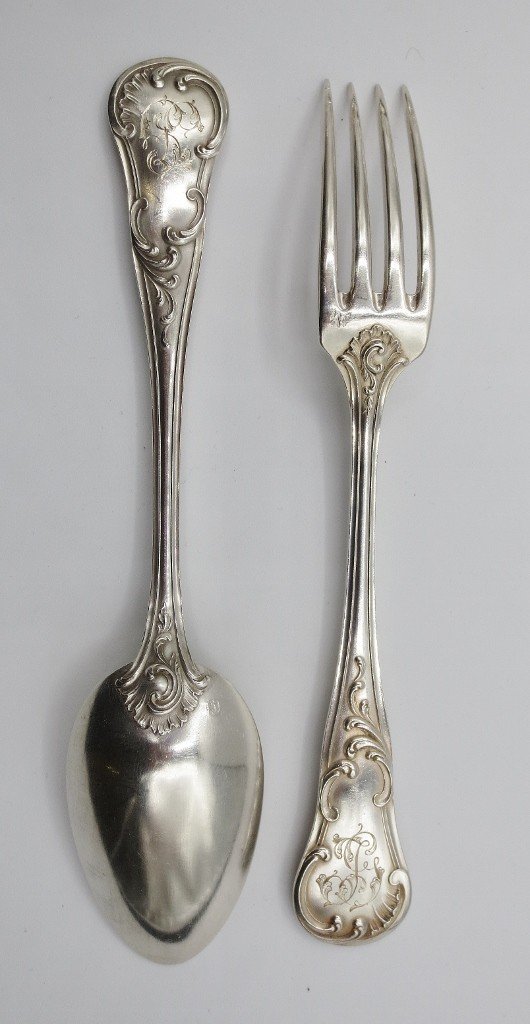  Set Of Twelve Solid Silver Cutlery Sets.-photo-8