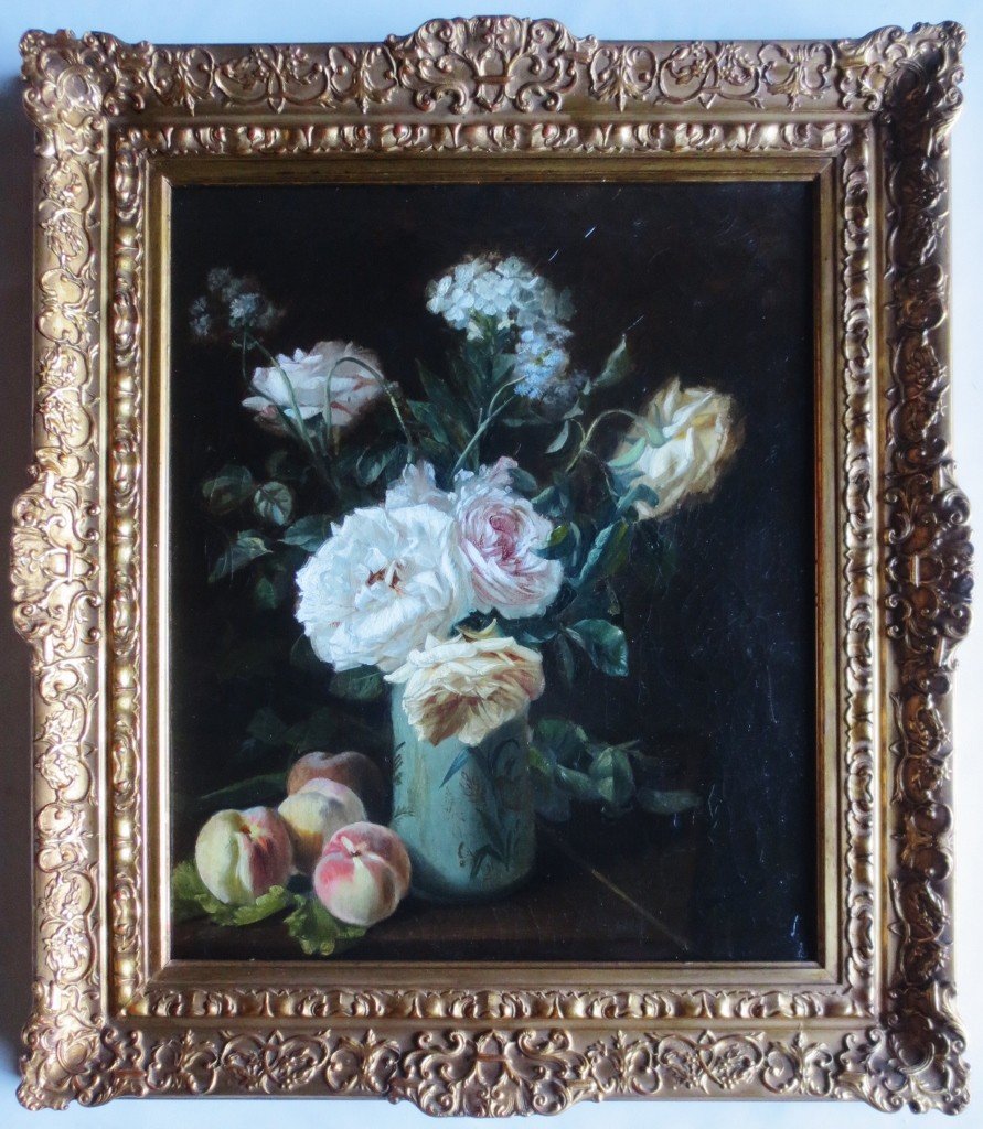 Bouquet Signed C. Gontier, 19th Century.