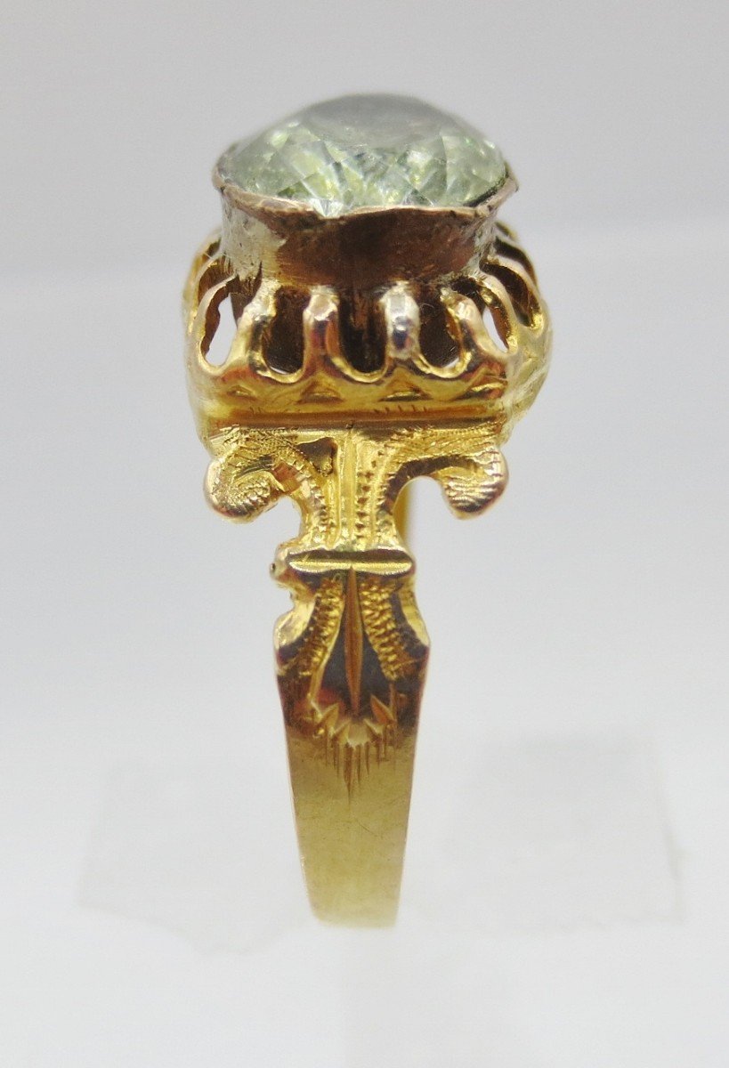 Gold Ring, Set With A Peridot, Late 19th Century.-photo-4