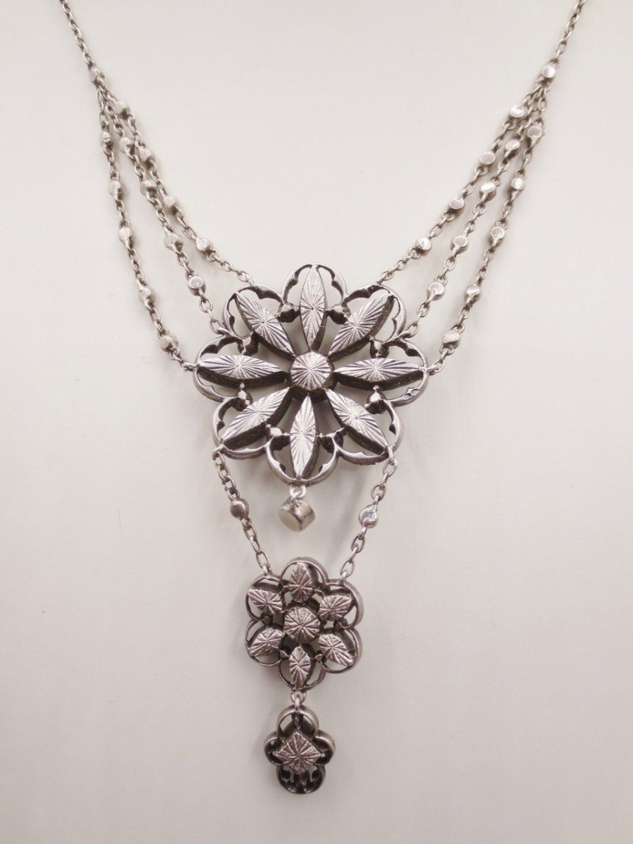 Collier, Argent Et Améthyste, XIXe Siècle.-photo-5