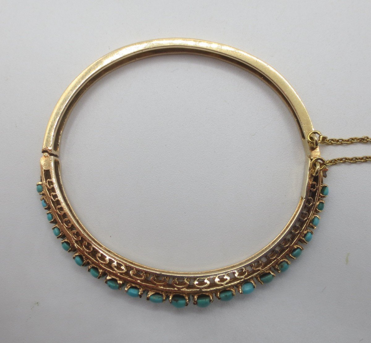 Gold Bangle Bracelet. 19th Century.  -photo-2